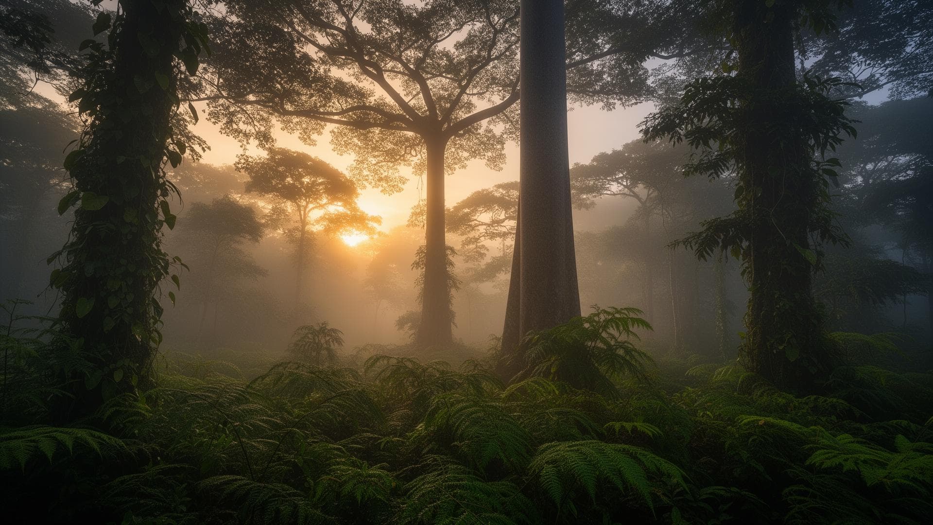 Bosque nuboso de Costa Rica al amanecer